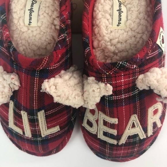 NWT Dearfoams Children’s Slippers Sz 11/12 Plaid - Picture 4 of 7